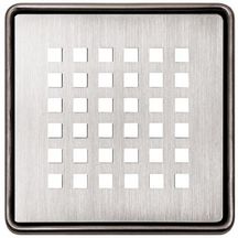 Grille d'évacuation avec joint accordéon et siphon Kerdi-Drain KDR10ED1GV - design square inox brossé - 100x100 mm