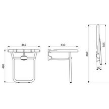 Siège de douche relevable ALU large 430 x 465 x 480 mm réf. 510410