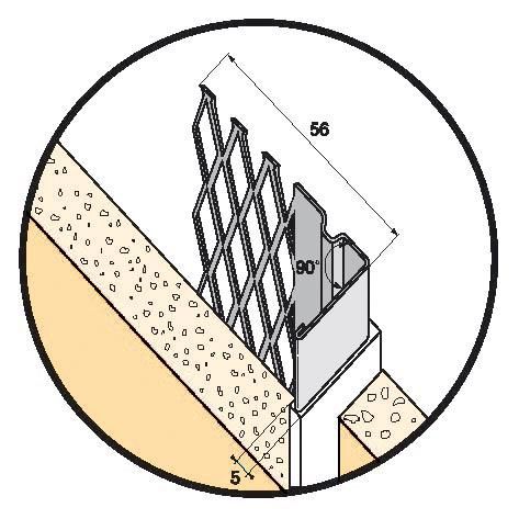 Modénature déployée pour enduit gratté épaisseur 10mm jonc PVC blanc longueur 3m