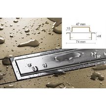 Kit grille-cadre Kerdi-Line A - inox V4A brossé - 700x19 mm