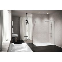 Parois de douche KUADRA h 100 ext.97-100 cm verre transparent blanc mat réf : KUADH100-1U