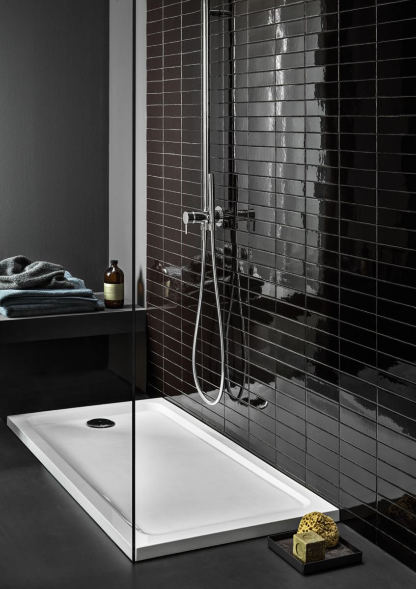 Receveur de douche rectangulaire Melua à poser/à encastrer blanc/brillant 140x80x4cm Réf. 00095800000G