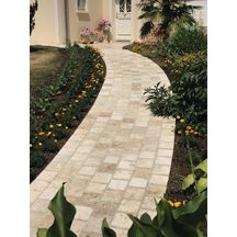 Pavé travertin 15x15x3cm mix beige vieilli 1er choix