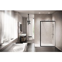 Parois de douche KUADRA h 120 ext.117-120 cm verre transparent noir réf : KUADH120-1H