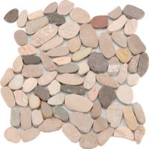 Mosaïque sol/mur pierre naturelle Pebble - nature mix PMG-0006 - sur plaque 30x30 cm - ép. 1 cm