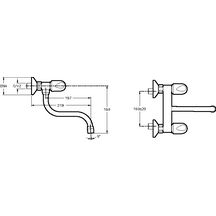 Mélangeur évier GALEO CD mural bec tube orientable avec raccords chromé réf. E76925-CP