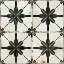 Carrelage carreau de ciment sol intérieur FS Damero - grès cérame émaillé - star noir - 45x45 cm