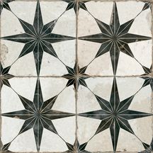 Carrelage carreau de ciment sol intérieur FS Damero - grès cérame émaillé - star noir - 45x45 cm