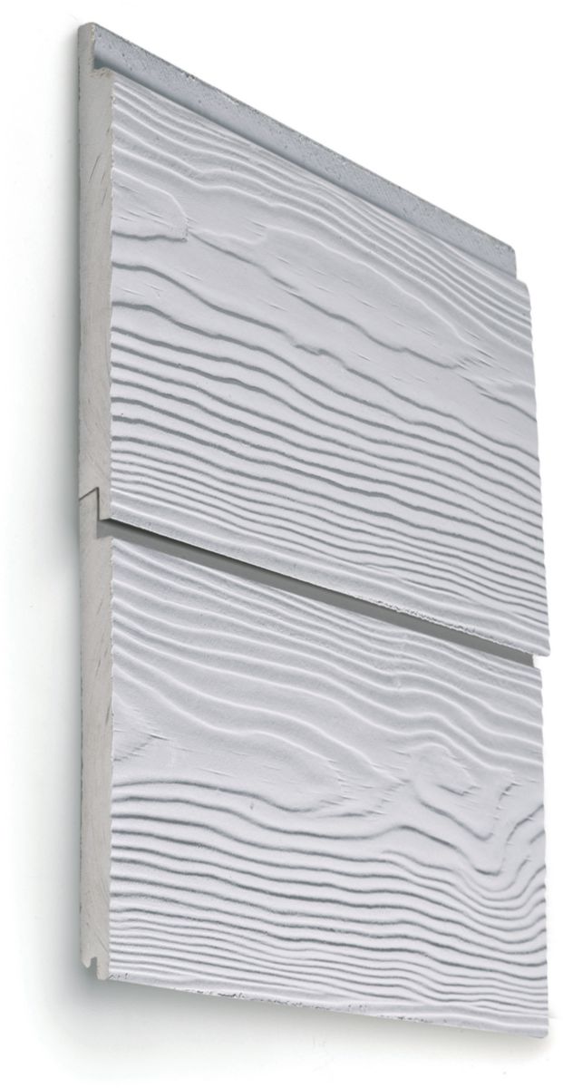 Bardage clin Cedral Click Relief fibre-ciment C01 blanc largeur utile 173mm 12x186x3600mm Réf: 118437