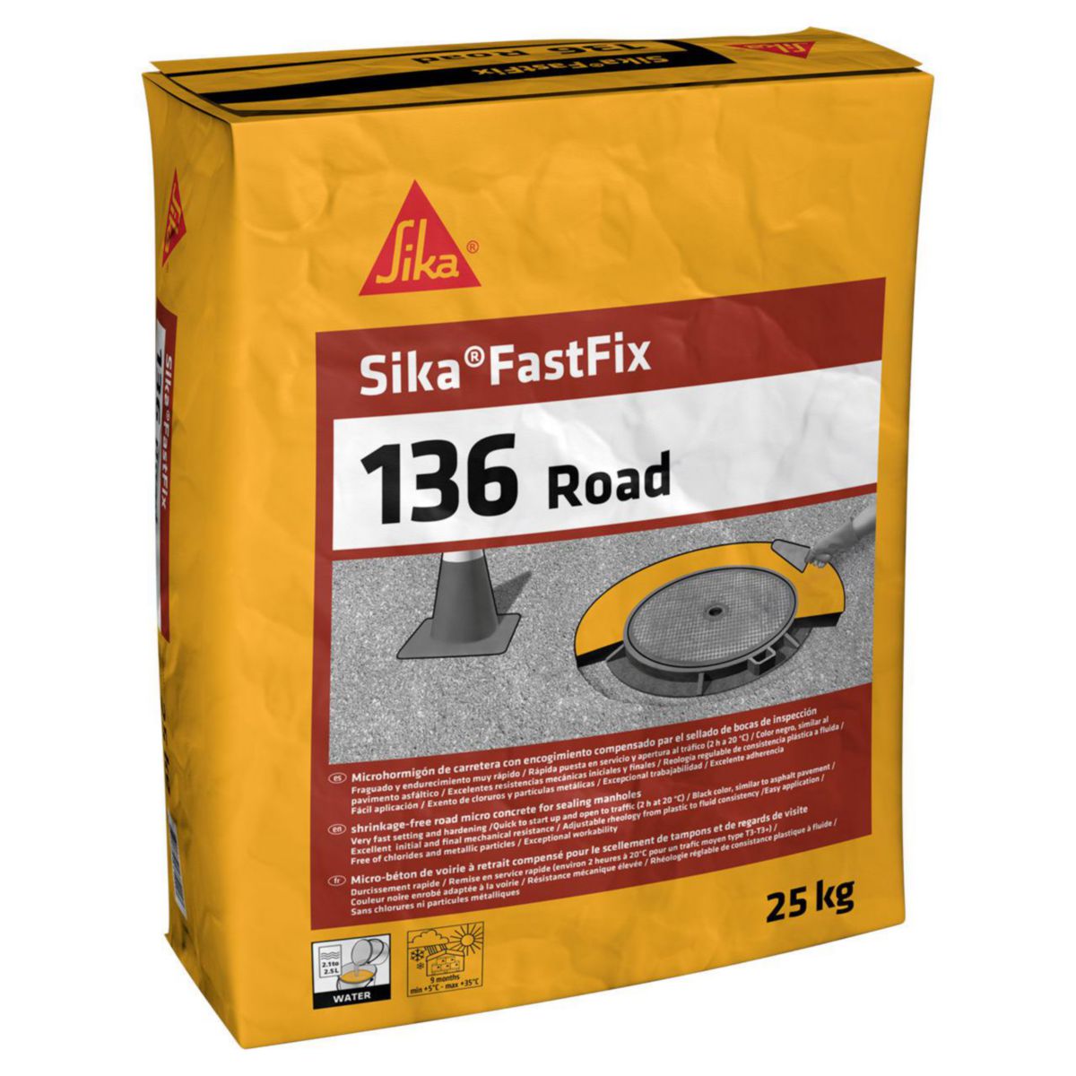 Micro-béton à durcissement rapide SikaFastfix-136 Road - noir - sac de 25 kg