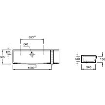 Lavabo DUO 100 x 37 céramique blanc Réf. EN290-00