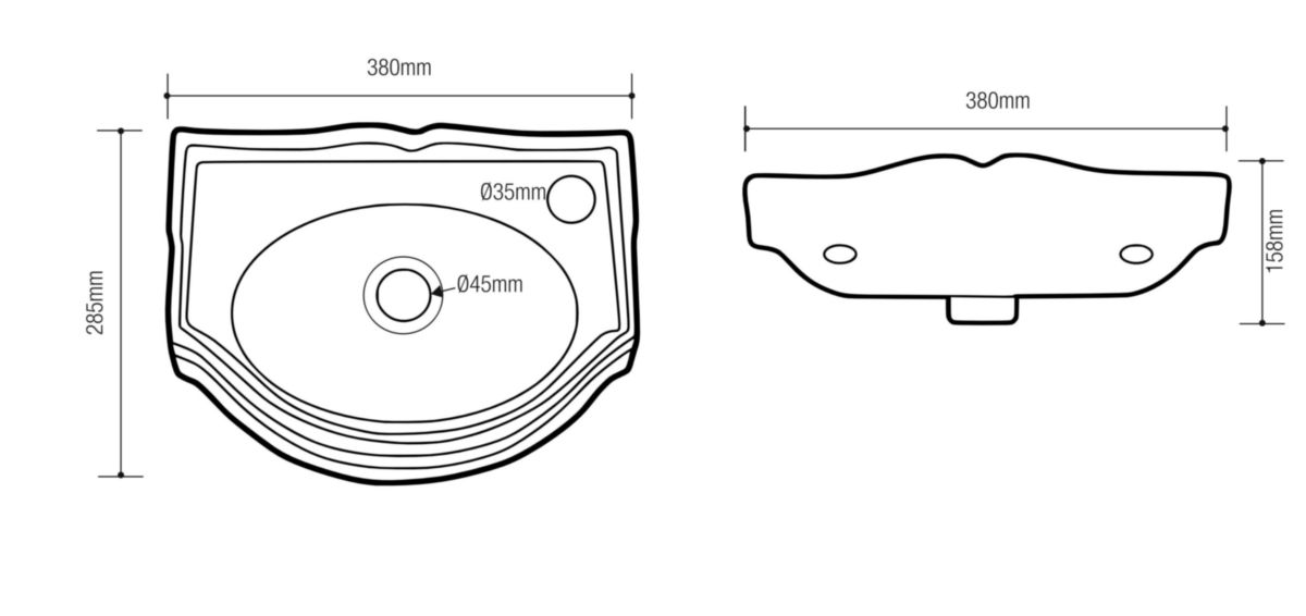 Lave-mains Alterna Antica 38 x 28,5 cm blanc