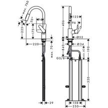 Mitigeur de cuisine M4116-H 240 240 avec douchette extractible réf. 73880000