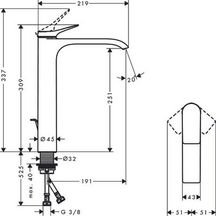 Mitigeur de lavabo VIVENIS 250 bec haut avec tirette et vidage Blanc mat Réf. 75040700