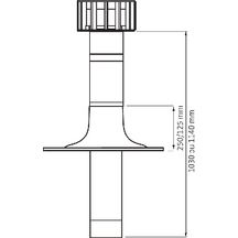 Terminal de ventilation pour fosse septique Multivent - pente 25 à 46° - noir - Ø 131 mm - H. 835 mm