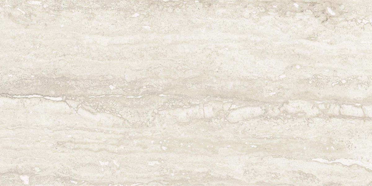 Carrelage effet pierre Pure Travertine - grès cérame ivory naturel mat - 30x60 cm