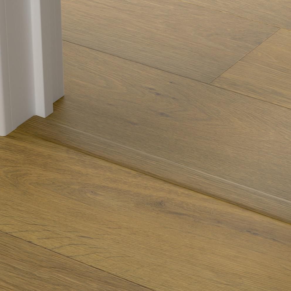 Profilé de finition replaqué vrai bois sur MDF Incizo 6033 - chêne cappuccino blanc extra mat - L. 2,15 m - 17x54 mm