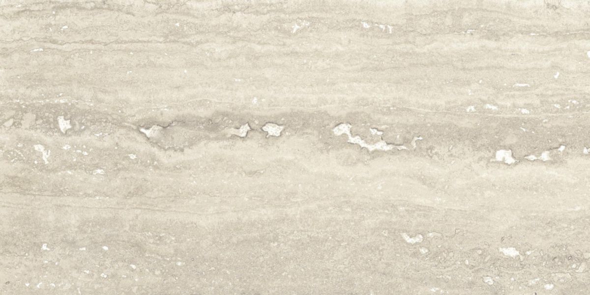 Faïence murale effet pierre Pure Travertine - beige mat - 30x60 cm