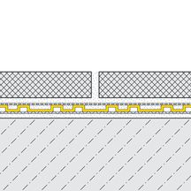 Natte d'étanchéité/désolidarisation sous carrelage Durabase CI++ - PP haute densité jaune - rouleau de 1x10 m (10 m²)