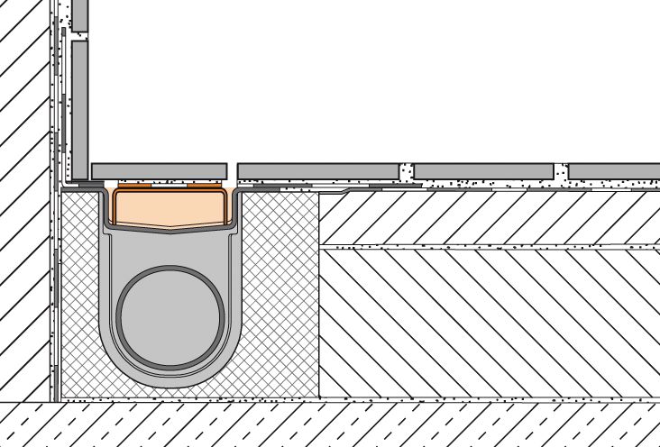 Support à carreler Schlüter-KERDI-LINE-D sans cadre pour caniveau de douche à l'italienne - inox V4A - L. 79 cm