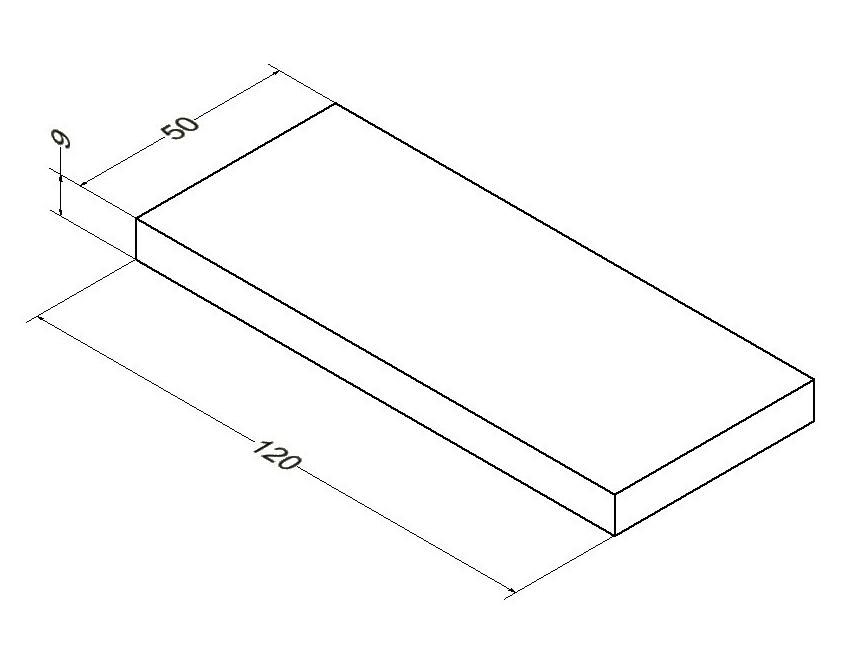 Plan Alterna Zao 120 cm épais 9 cm Chêne Blanchi