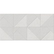 Carrelage mural intérieur imitation pierre Nooba - grès cérame rectifié - décor blanc - 29,5x59,5 cm