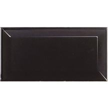 Faïence murale Metro - ton black mat - 7,5x15 cm