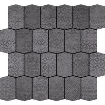 Mosaïque sol/mur hexagonale grès cérame étiré Essence Form - negro décor - 27,2x27,2 cm