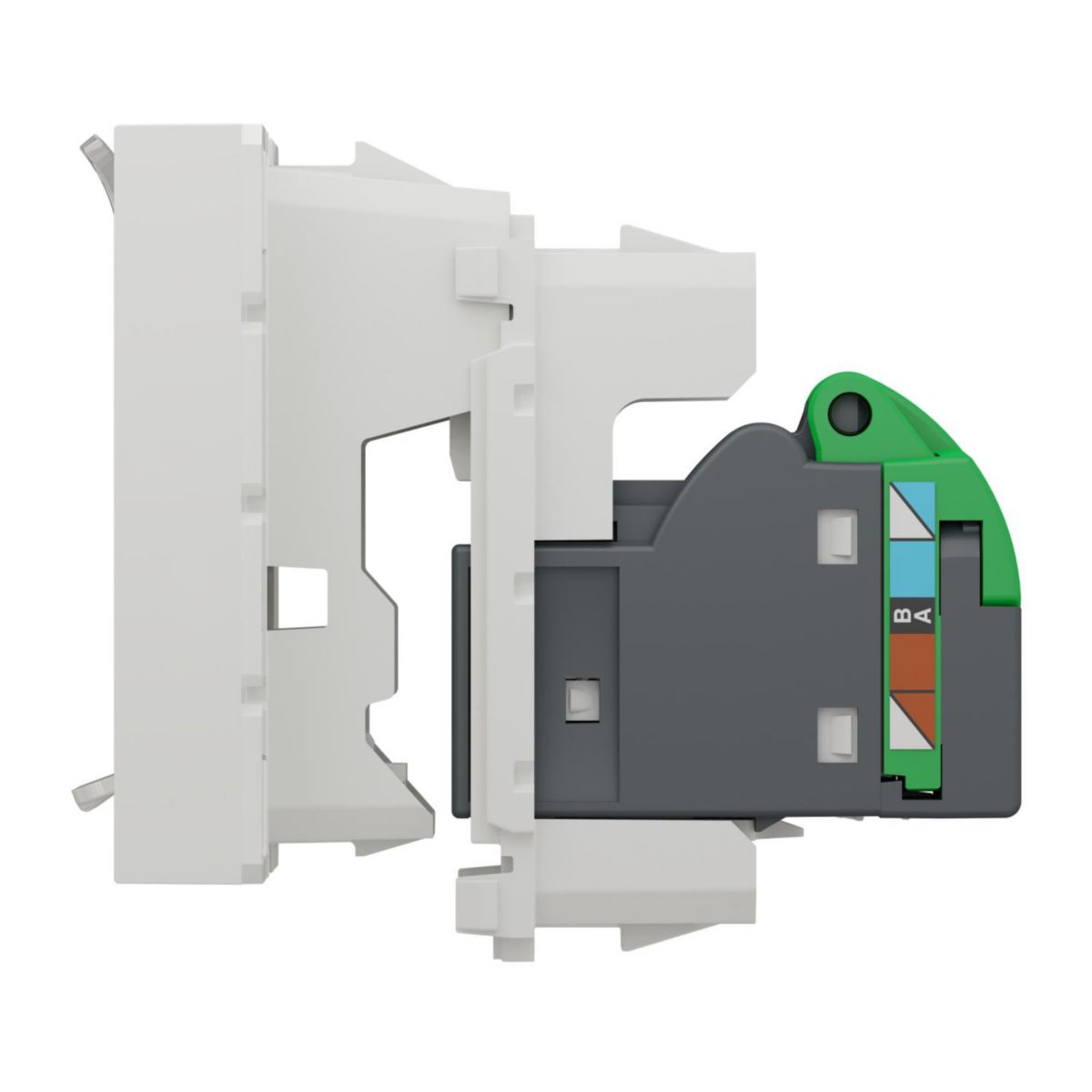 Prise RJ45 cat.6 FTP à connexion rapide Unica - blanc - 2 modules