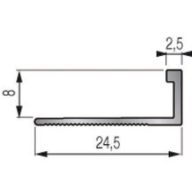 Arrêt de cornière - aluminium - teinte brute - pour revêtement ép. 8 mm - L. 2,5 m