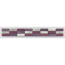 Listel mosaïque pâte de verre Manhatten - purple metal mix - 4,8x39,8 cm