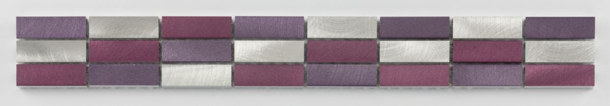 Listel mosaïque pâte de verre Manhatten - purple metal mix - 4,8x39,8 cm