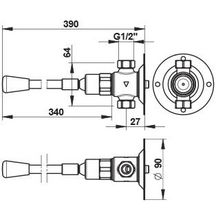 Robinet à commande fémorale 712, raccord 15 x 21, longueur 390 mm réf. 31683