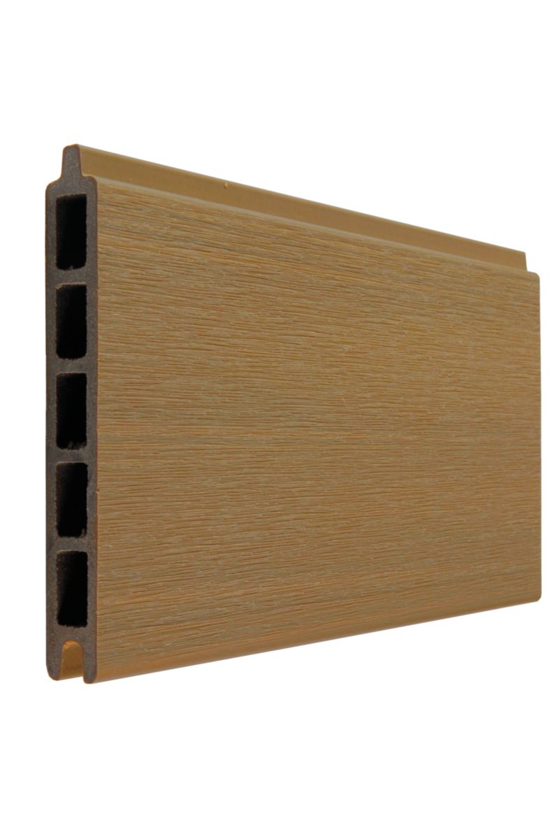 Lame de clôture Boston Premium - bois composite - teinte Teak - 21x150x1780 mm