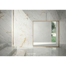 Carrelage XXL Grande Marble Look - grès cérame rectifié - golden white lustré - 120x240 cm - ép. 6 mm