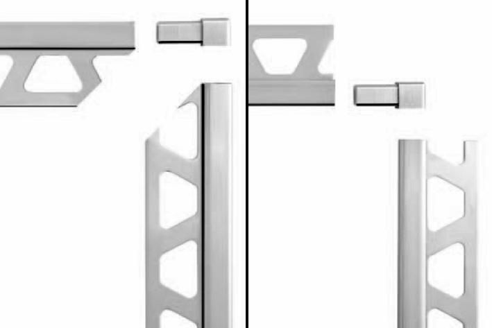 Profilé d'angle et de finition Quadec MC - angle sortant/rentrant - acier inoxydable - H. 10 mm - L. 2,50 m