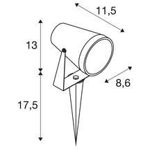 Spot d'extérieur Led sur piquet Samrina - GU10 - QPAR51 - 7 W - IP65 - IK04 - orientable - plastique recyclé - noir Réf. 1004757