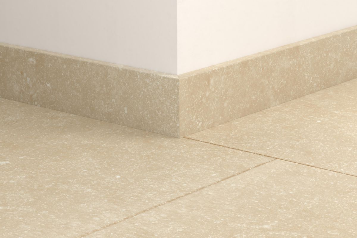 Plinthe standard à bords droits pour sol stratifié 5486 - limestone - L. 2,4 m - 12x58 mm