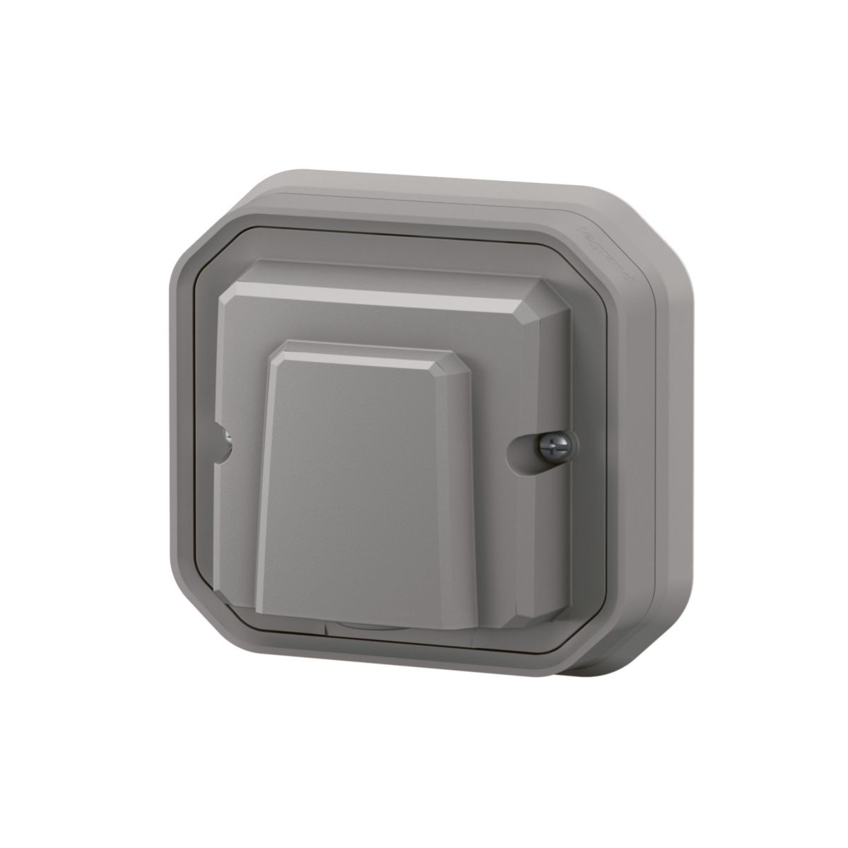 Sortie de câble étanche avec serre câbles de diamètre 5 mm à 13 mm pour 3 câbles 2,5 mm² Plexo 16 A 250 V IP55 livrée complète avec support plaque pour fixation en encastré - gris Réf. 069848L