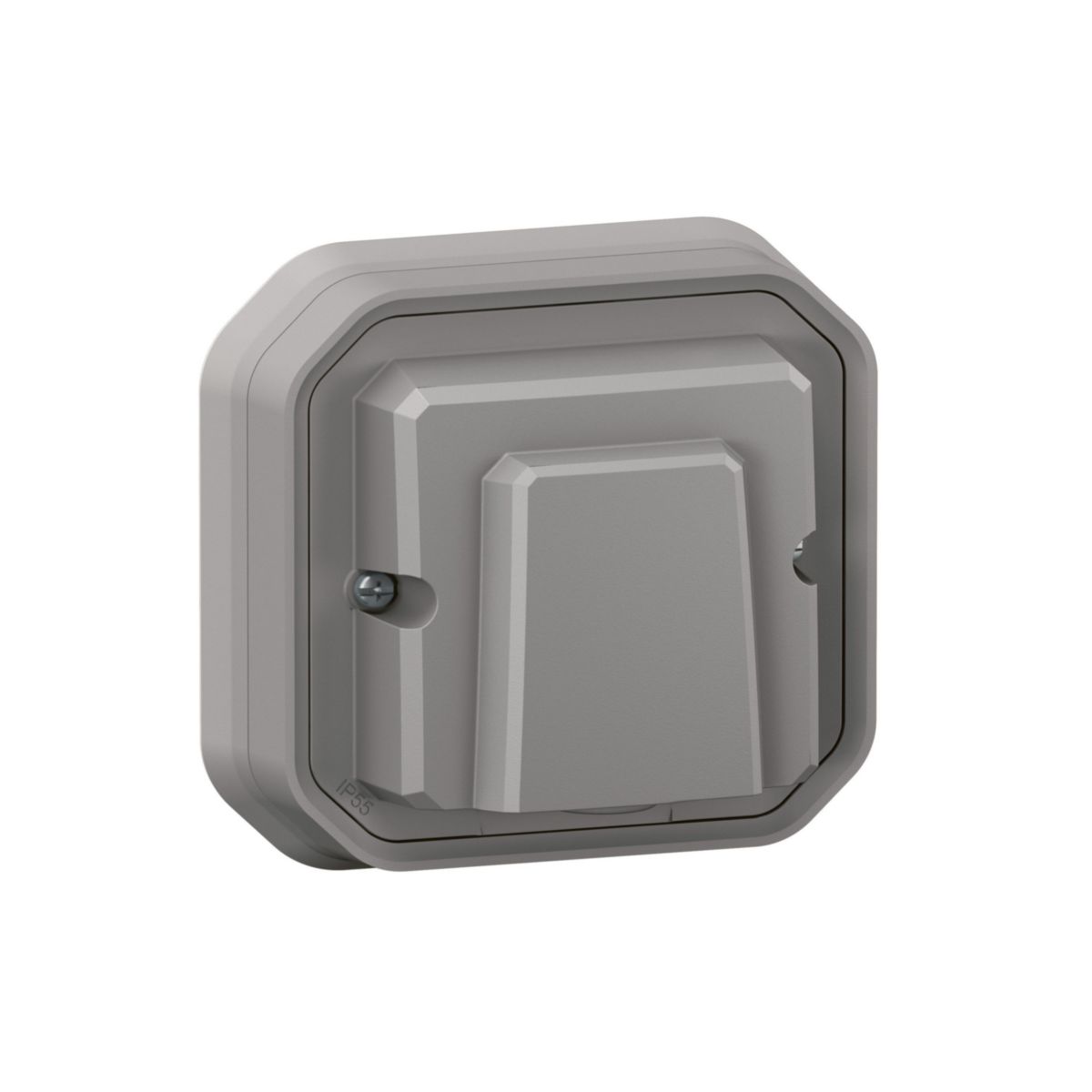 Sortie de câble étanche avec serre câbles de diamètre 5 mm à 13 mm pour 3 câbles 2,5 mm² Plexo 16 A 250 V IP55 livrée complète avec support plaque pour fixation en encastré - gris Réf. 069848L