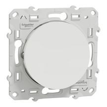 Bouton-poussoir 10 A Odace - sans plaque - blanc - avec LED bleue