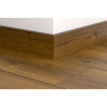 Plinthe parquet pour sol stratifié - bord droit - cocoa brown oak - 14x77x2400 mm