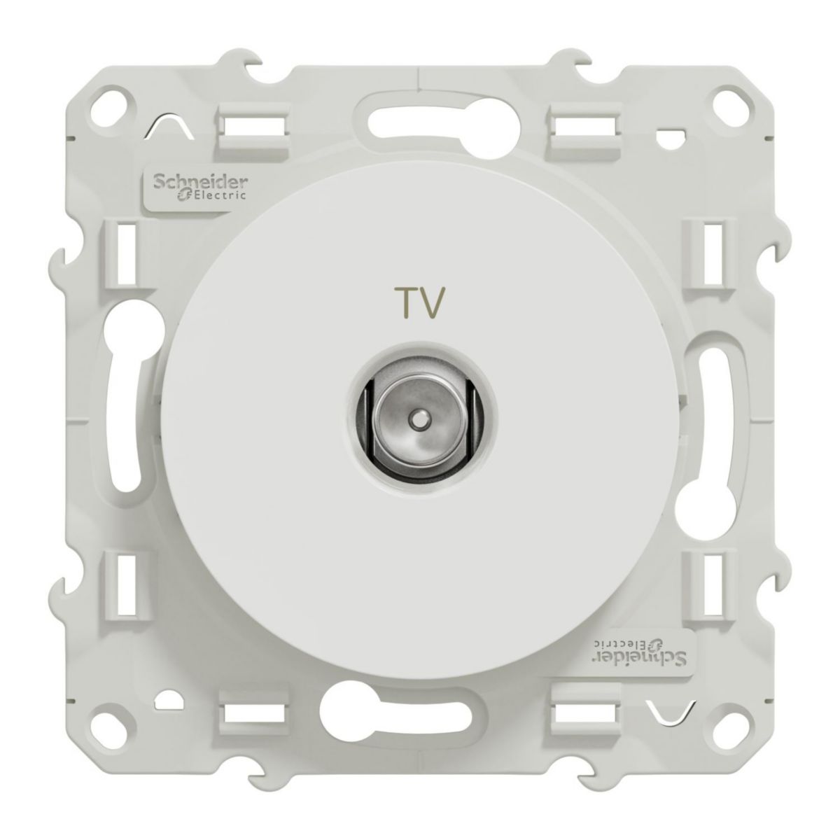 Prise TV standard Odace - sans plaque - blanc brillant - 71x71x34,1 mm