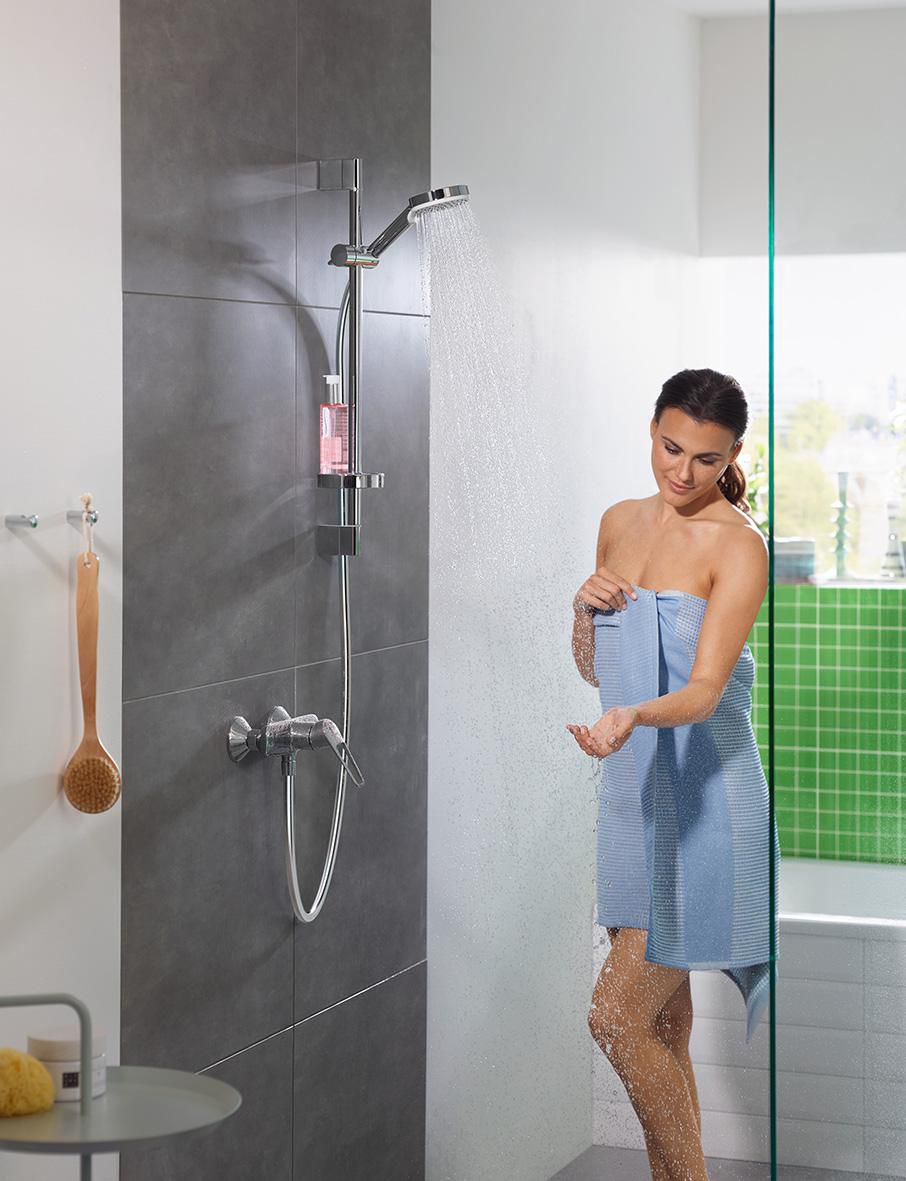 Ensemble barre de douche 65cm Crometta Vario 2 jets avec porte-savon 26553400