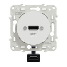 Prise HDMI type A femelle Odace - blanc