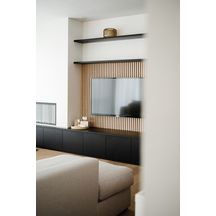 Panneau mural décoratif Maestro Latt - pepper oak / matte black - 20x300x2770 mm