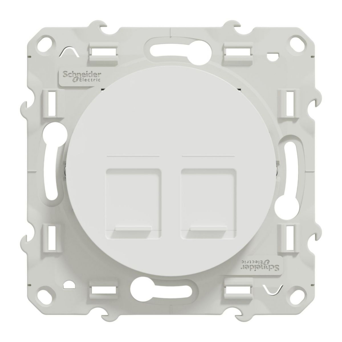 Prise double RJ45 Odace - Grade 3 multimédia - Catégorie 6 STP