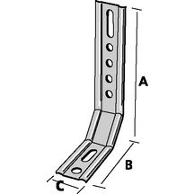 Équerre nervurée à pan coupé ENPC145/1,5 - acier galvanisé - 145x81x30 mm