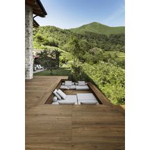 Carrelage sol extérieur Vero - grès cérame émaillé rectifié - ton Castagno - 40x120 cm - ép. 20 mm