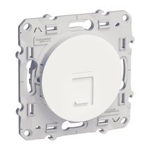 Prise RJ45 UTP grade 1 catégorie 6 Odace - 8 contacts - sans plaque - blanc brillant